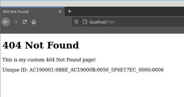 404 not found page with unique id
