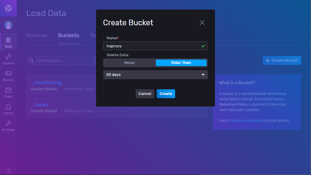 create bucket