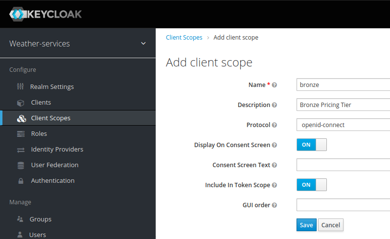 add client scope