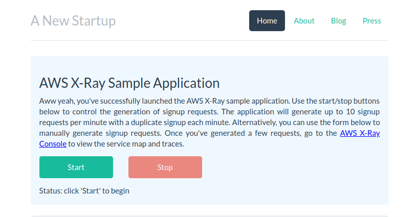 visit the sample application