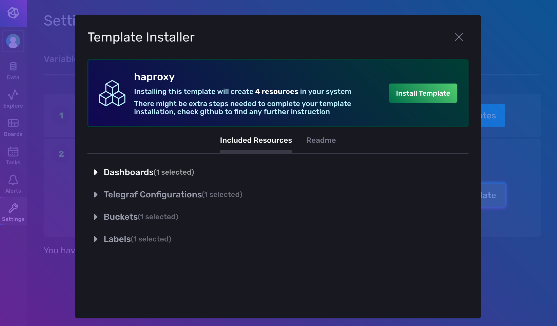 adding the haproxy template to influxdb